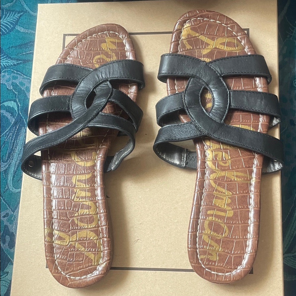 Sam Edelman Black Strappy Slide Sandal